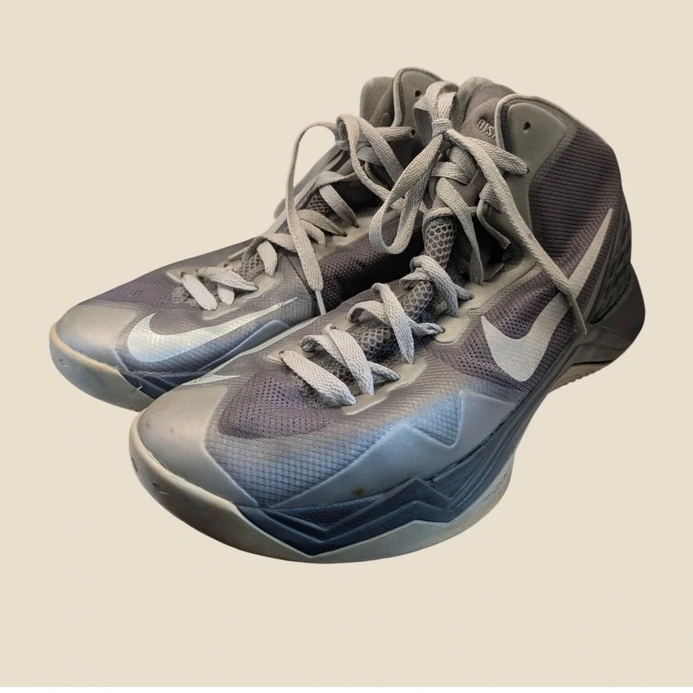 Nike Zoom Hyper Disruptor Mens 12 Grey Charcoal Basketball Shoes 548180-001